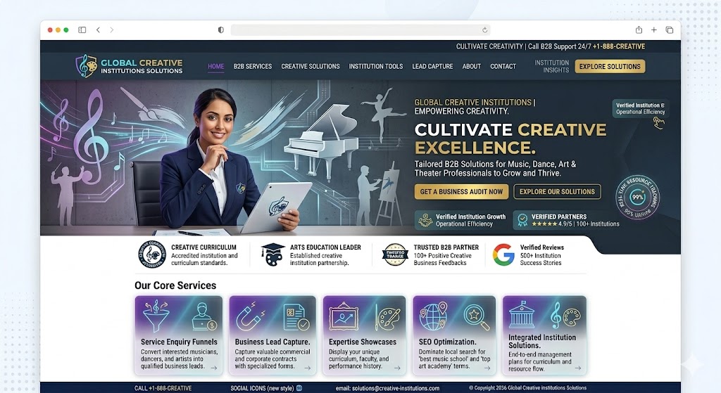 Music & Art Schools Website Preview